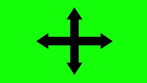 右と左の感覚を示す矢印のアニメーション 緑色のクロムキーの背景に — ストック動画