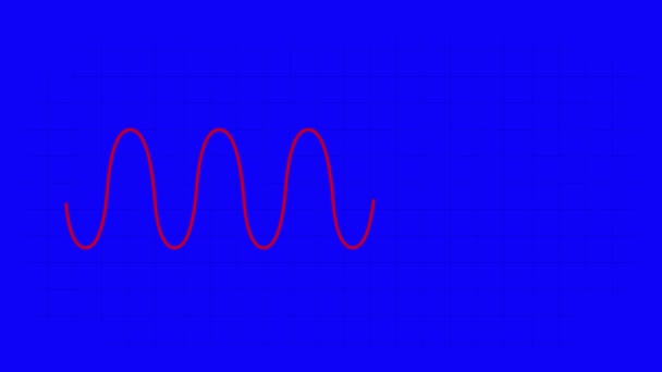 Βίντεο Animation Σχέδιο Κόκκινες Κυματομορφές Κυματισμοί Σχήματα Ένα Πλέγμα Ένα — Αρχείο Βίντεο