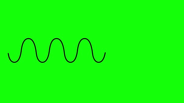 ビデオアニメーション図面波形やリップル形状 緑色のキークロマ背景に — ストック動画