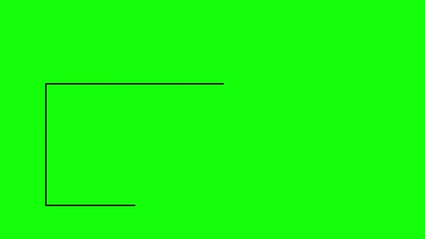 ビデオアニメーションの長方形または長方形の3Dの3次元は 緑色のクロマのキーの背景で 輪郭を描きました — ストック動画