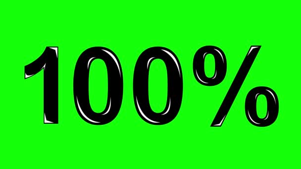 Görüntü Canlandırma Metni 100 Simge Yüzdesi Yeşil Renkli Anahtar Arkaplan — Stok video