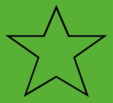 vektör çizimi yıldız şekli düz siyah dolgu ana hatları