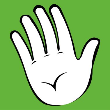 vektör çizimi el sallama karikatürü, siyah ve beyaz renkte çizilmiş