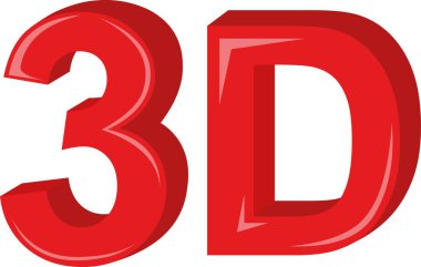 vektör illüstrasyon kırmızı metin 3D