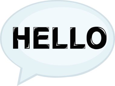 Merhaba metni ile vektör illüstrasyon konuşma balonu
