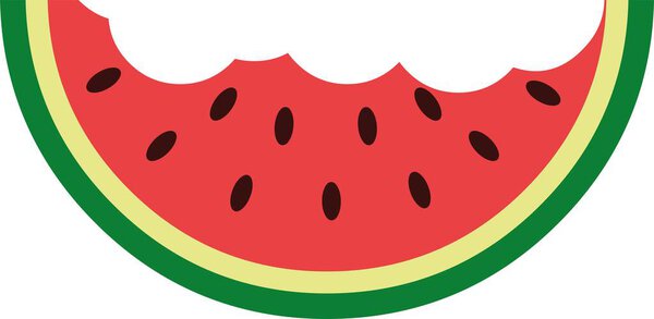 vector illustration bites eating watermelon fruit