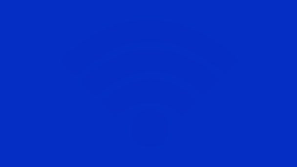 ビデオアニメーショングリーンアイコンWifi周波数 青色のクロマキーの背景 — ストック動画