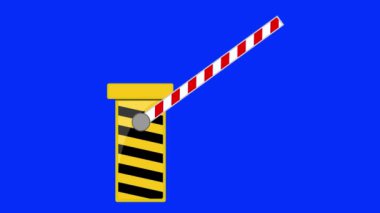 video animasyon araç bariyeri mavi renkli anahtar arka planında kontrol erişimini açıp kapatıyor