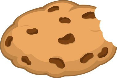 vector illustration bite chocolate chip cookie clipart