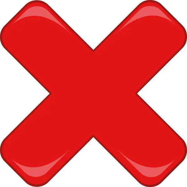 Reddetme veya iptalin vektör illüstrasyon kırmızı renk çapraz simgesi