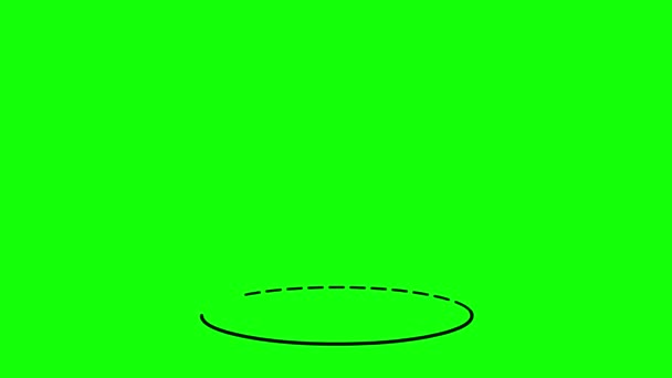Трехмерная Анимационная Конусная Форма Трехмерных Линий Контура Зеленом Фоне Хрома — стоковое видео