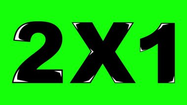 animasyon videosu simgesi iş tanıtımı metni 2x1 ve yeşil renkli anahtar arka planda konsept sunma