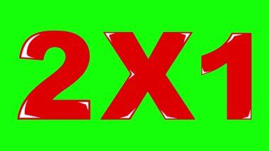 animasyon videosu kırmızı metin 2x1 iş tanıtımı ve konsept sunma, yeşil renkli anahtar arkaplan