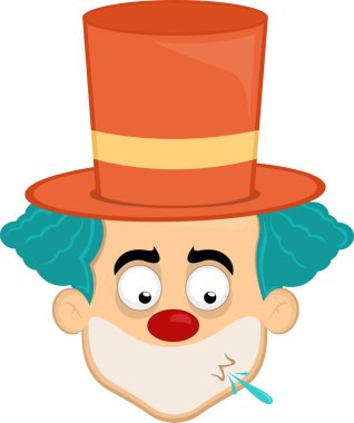 Vektör çizimi karakter çizimi, tükürük tüküren palyaço karikatürü