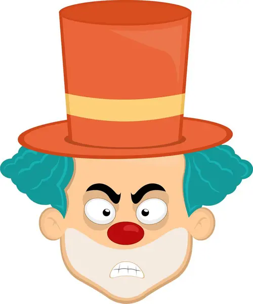 stock vector vector illustration face character clown cartoon, with an angry expression