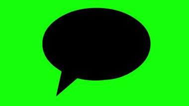 video animasyonu siyah beyaz konuşma baloncuğu hakaret metni ile yeşil renkli anahtar arkaplan