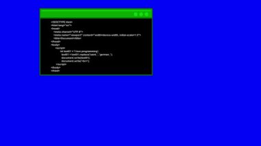 video animasyon terminal CMD komut ile bir programlama kod yazılımı, mavi krom anahtar arkaplan