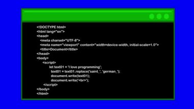 video animasyon terminal CMD komut ile bir programlama kod yazılımı, mavi krom anahtar arkaplan