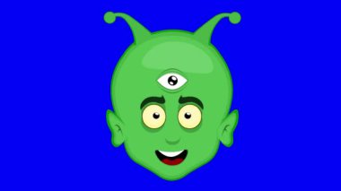 Video animasyonu uzaylılarla, dünya dışı varlıklarla ya da goblin çizgi filmleriyle yüzleşir ve üçüncü gözünü kırpar. Mavi krom anahtar arka planında