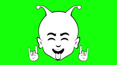 Video animasyon karakteri uzaylı, dünya dışı ya da goblin çizgi filmiyle yüzleşir, klasik heavy metal hareketini elleriyle yapar ve siyah beyaz bir dille çizer. Yeşil krom anahtar arka planında