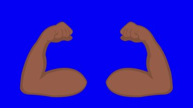 video animasyon kahverengi kollar kasları gösteriyor, bir bue chroma anahtar arka planda