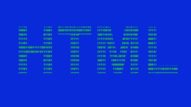 mavi renkli anahtar arkaplan üzerinde 0 ve 1 bit ikili kod ile dizayn edilmiş video animasyonu HTML metni