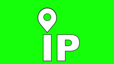 video animasyonu siyah beyaz simge metin ve sembol ip bağlantısı, yeşil renkli anahtar arkaplan