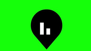 video animasyonu siyah beyaz simge metin ve ip bağlantısı, yeşil renkli anahtar arkaplan