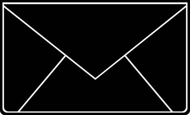 vektör illüstrasyonu siyah beyaz simge zarf kartı harfi