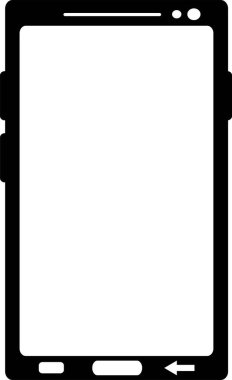 vektör illüstrasyonu siyah beyaz simge cep telefonu aygıtı