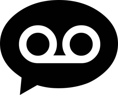 vektör illüstrasyonu siyah ve beyaz ikon konuşma balonu ve sesli mesaj sembolü kavramı