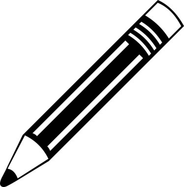 vektör illüstrasyon siyah ve beyaz kalem simgesi