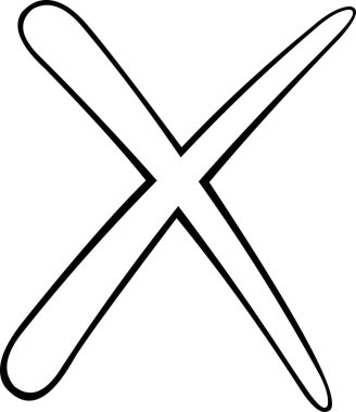 vektör çizimi siyah ve beyaz çapraz şekil sembolü