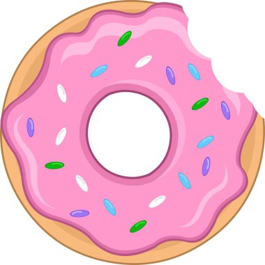 Vektör illüstrasyon yiyeceği ısırılmış çörek