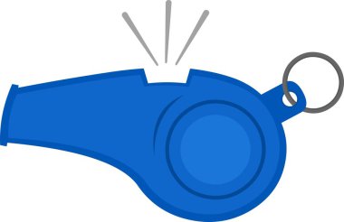 vector illustration blue whistle object clipart