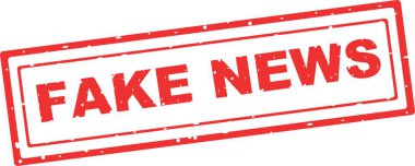 Sahte haber metniyle kırmızı vektör çizimi