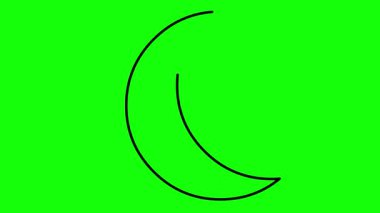 Yeşil renkli anahtar arka planda yarım ayın çizildiği video animasyonları