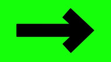 video animasyonu yeşil renkli anahtar arkaplan üzerinde siyah ok sembolü şekli çiziyor