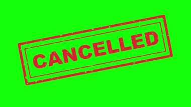 video animasyon kırmızı simge lastik damga iptal metin, yeşil renk anahtar arkaplan