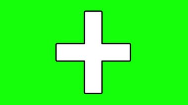 Siyah-beyaz matematik artı sembol çizen video animasyonu, yeşil renkli anahtar arkaplan üzerine