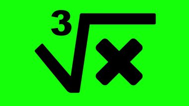 Matematiksel sayının siyah sembol kök değişkeni x 'i yeşil krom anahtar arka planda çiziyor