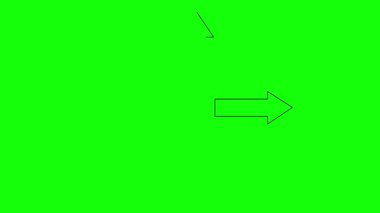 video animasyonu yeşil renkli bir arkaplan üzerinde yukarı, aşağı, sola ve sağa bakan dört ok çizer