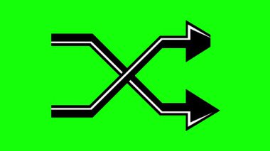 yeşil renkli anahtar arkaplan üzerine siyah-beyaz rastgele simge çizen video animasyonu