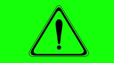 yeşil renkli anahtar arka planda video animasyon siyah sembol dikkat uyarı kavramı
