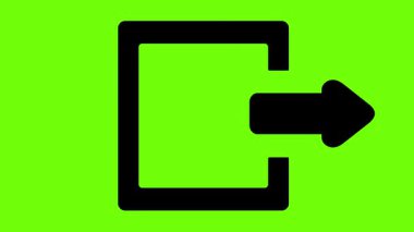 görüntü canlandırma siyah çıkış simgesi, yeşil krom anahtar arkaplan üzerinde