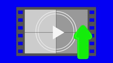 video animasyon ikonu film yükleme konsepti, sıfır alfa kanalı ile şeffaf bir arkaplan üzerinde
