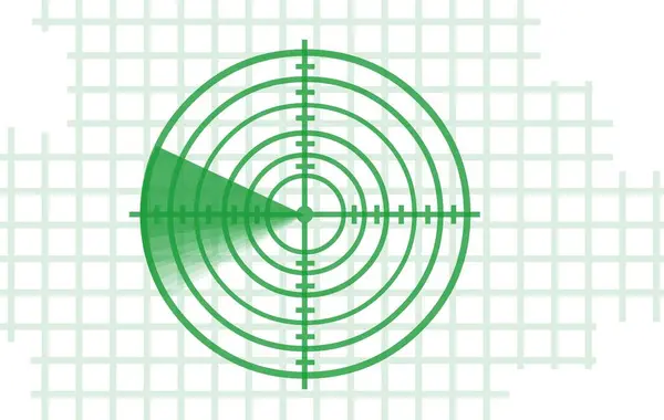 Vektör illüstrasyon yeşil radar sistemi kavramı
