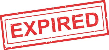 Vektör illüstrasyon kırmızı kauçuk damga süresi geçmiş metin