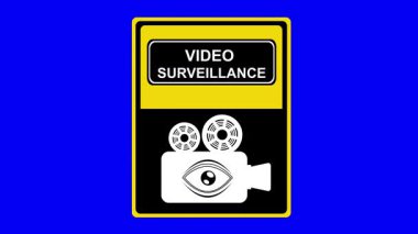 animasyon video izleme poster konsepti ikonu, mavi renkli anahtar arkaplan