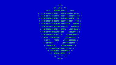 video animasyon kalkanı ve kontrol işareti ikili kod sistem numarası ile tasarlanmış, antivirüs veya siber güvenlik konseptinde, mavi renkli anahtar arka planda